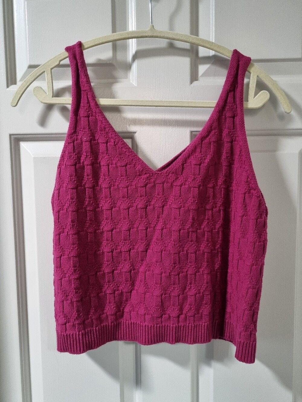 Joe Fresh | Textural 3d Knit Tank Vest In Raspberry Pink - Picture 3 of 4